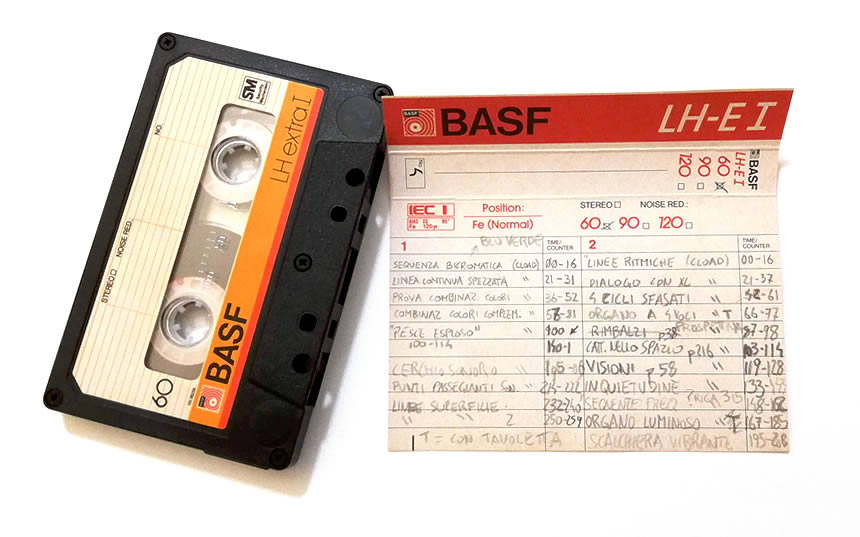 One of the musicassettes used to store the first generative experiments made in the early 80&rsquo;s with an Atari 800XL.